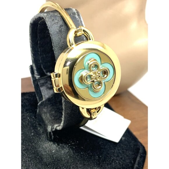 Tory Burch Women's Watch TBW6018SET Mother of Pearl Dial Quartz Bangle Gold - Picture 14 of 15